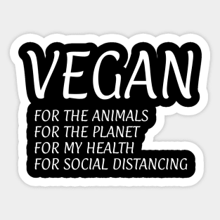 Funny Social Distancing Vegan Sticker